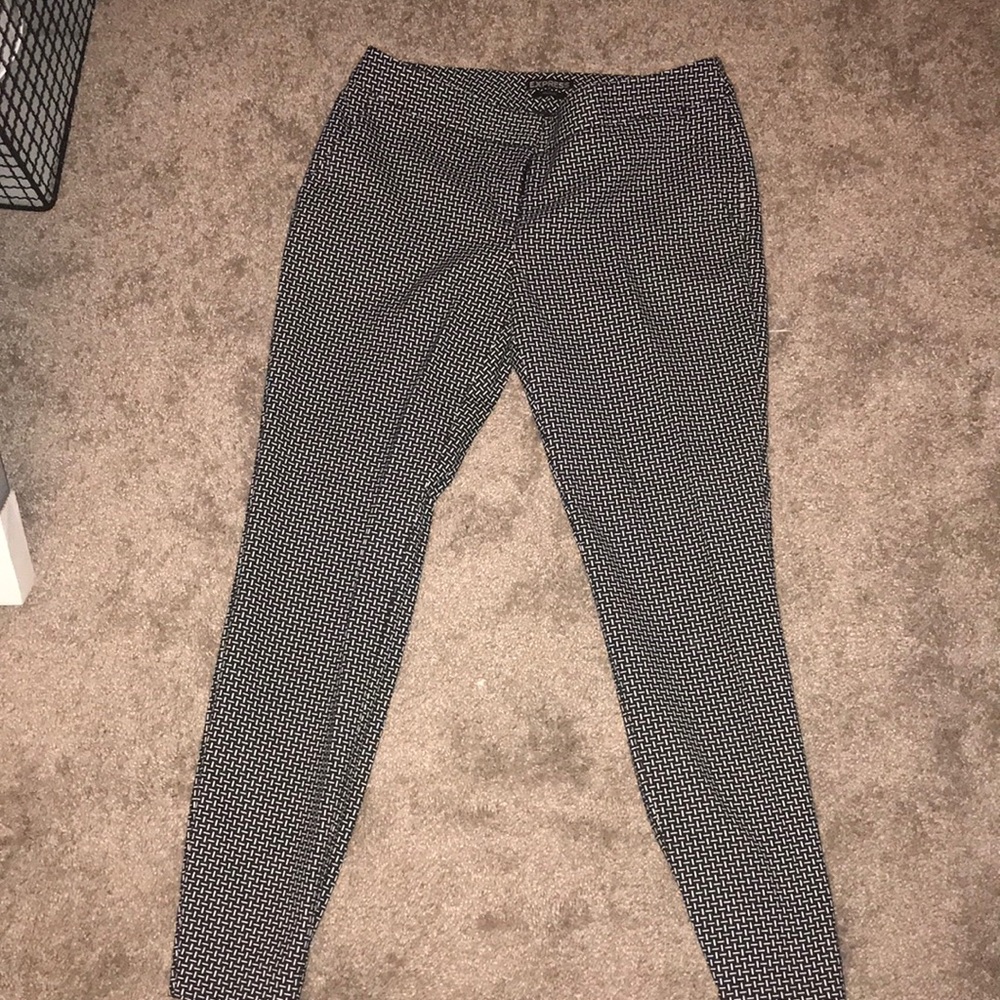 black and white ankle dress pants
